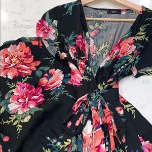 Floral maxi dress with slit